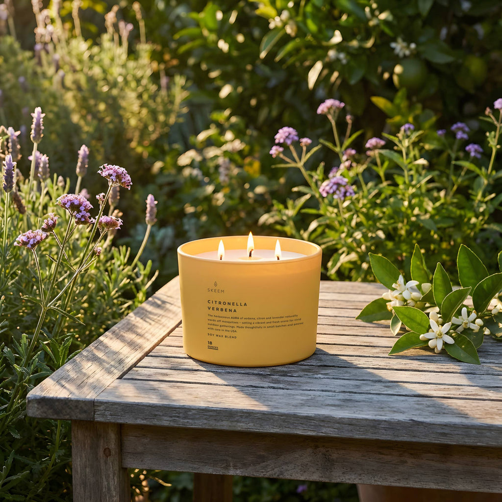 Aura Citronella 3-Wick Candle, Verbena