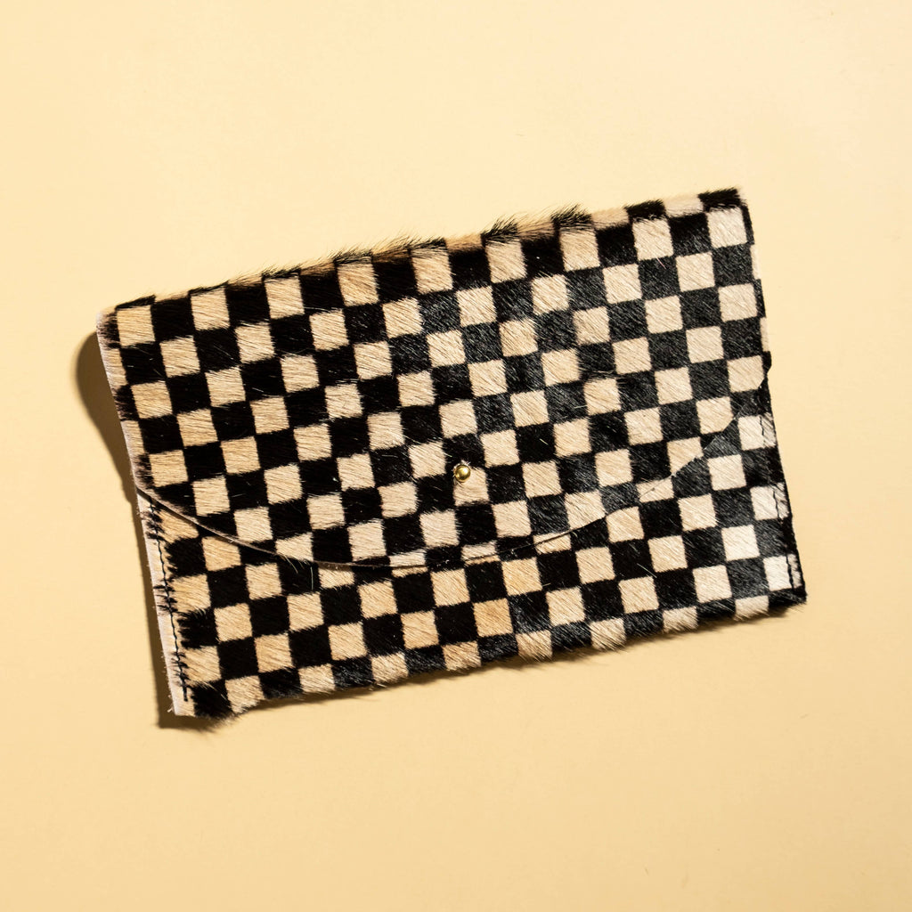 Envelope Pouch - Tan Checkered