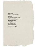 What a gift to have, original poem card