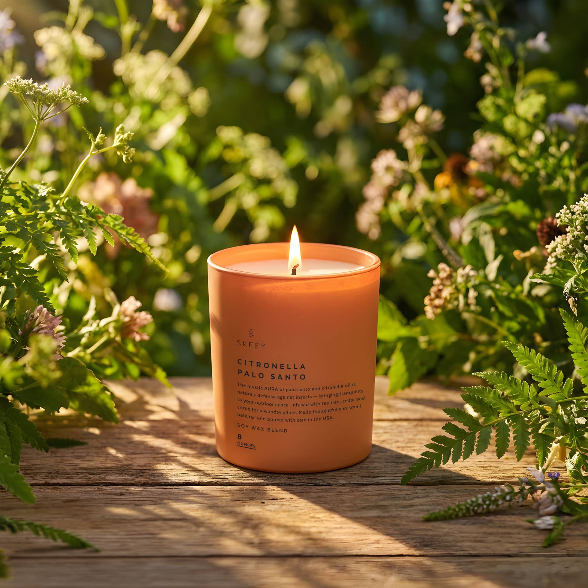 Aura Citronella Candle, Palo Santo