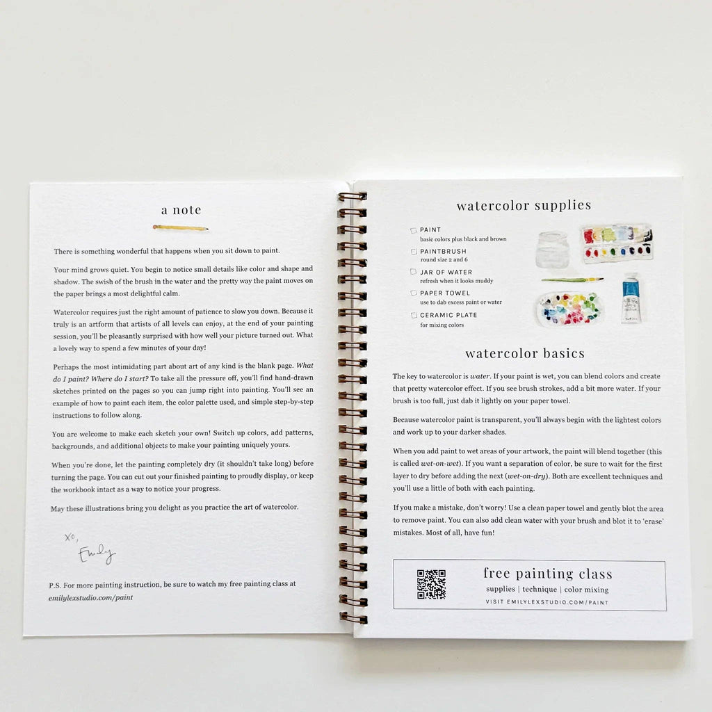 Fruit watercolor workbook