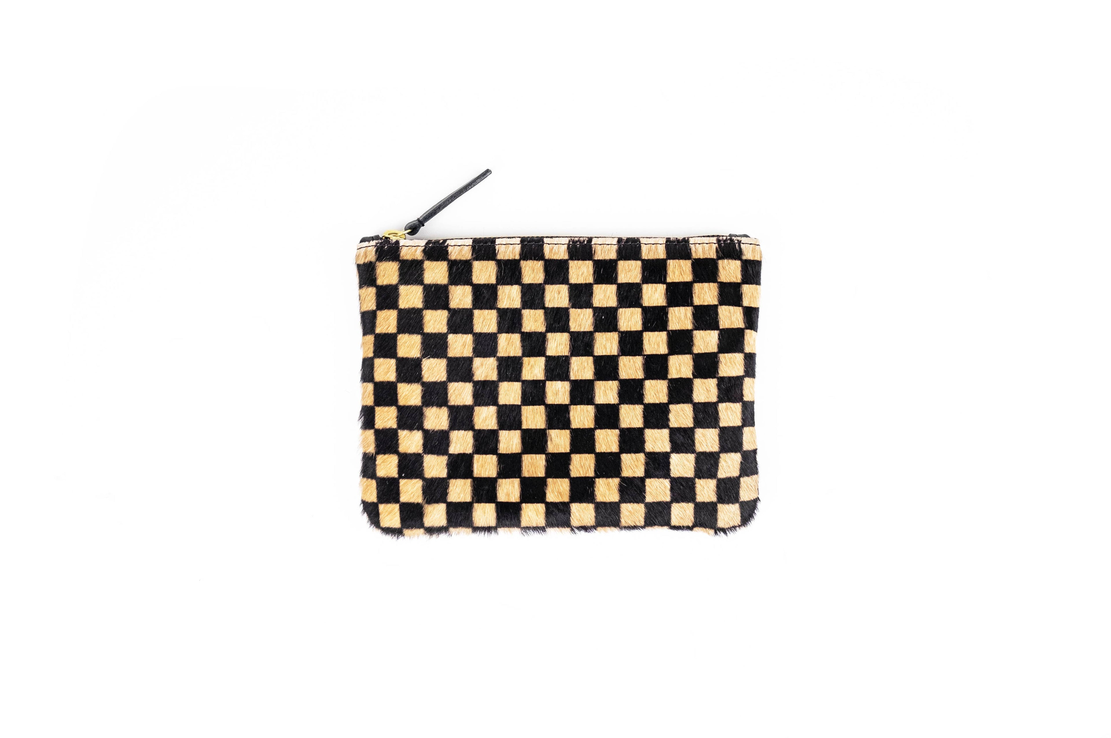 Zipper Pouch - Tan Checkered