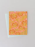 Blank Botanical Note Card - Golden Floral