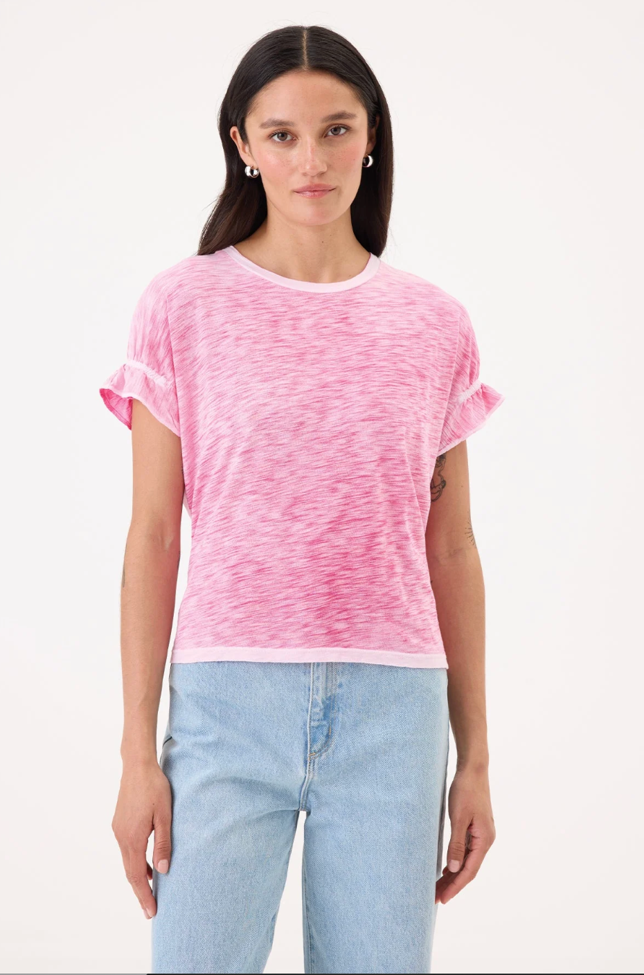 Coastal Sunwash Puff & Ruffle Sleeve Tee