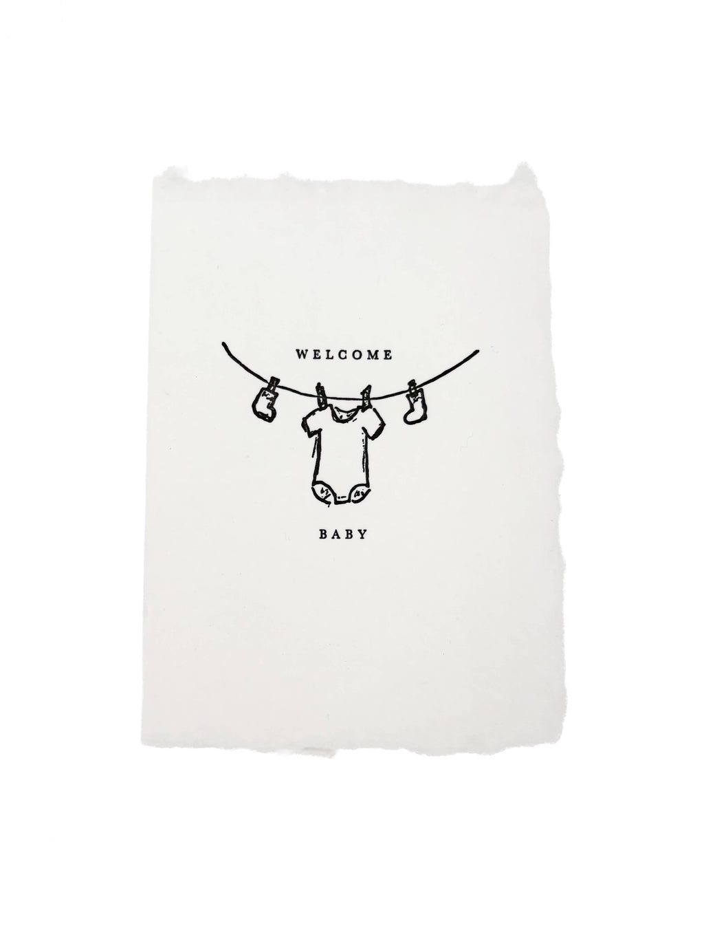 Welcome baby clothesline card
