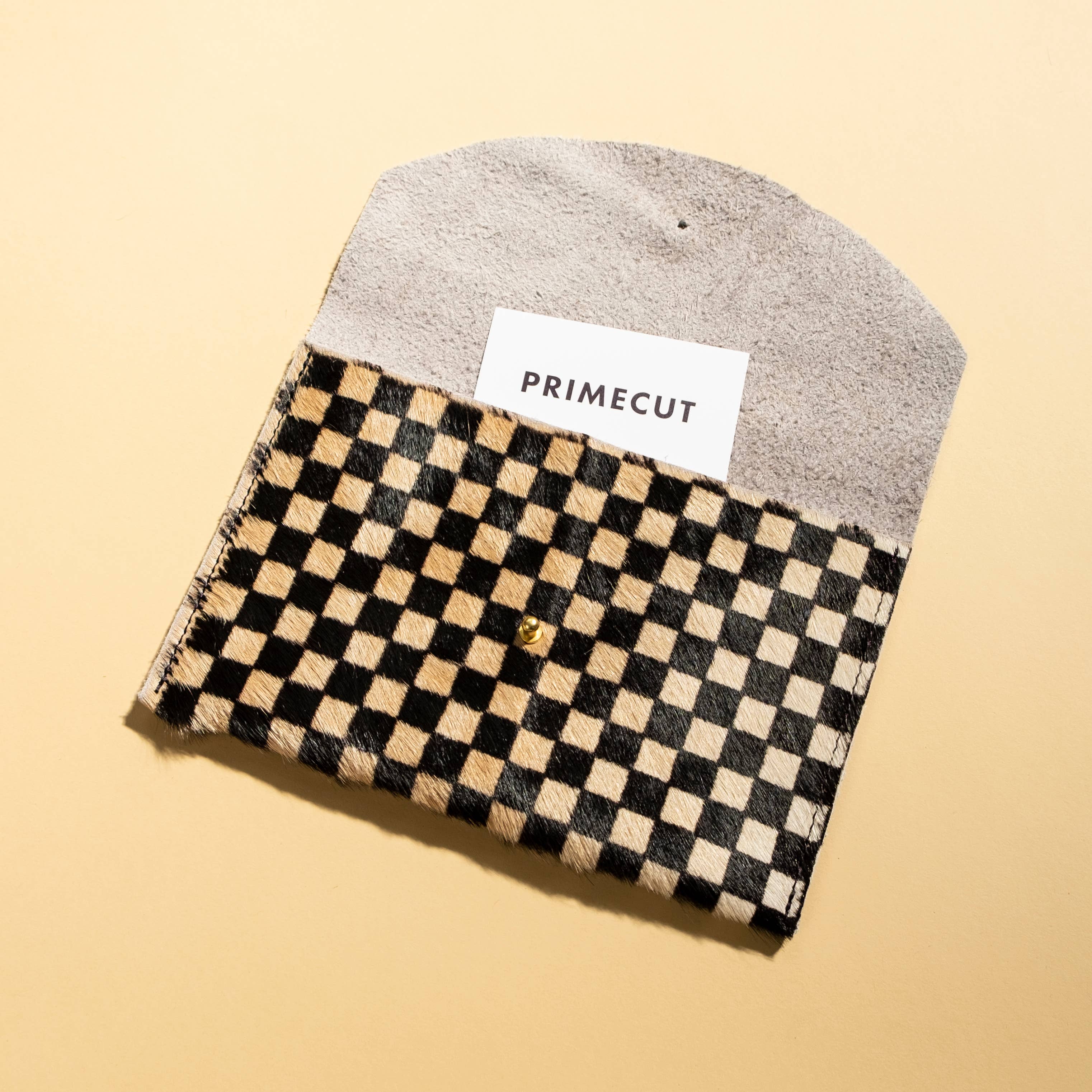 Envelope Pouch - Tan Checkered