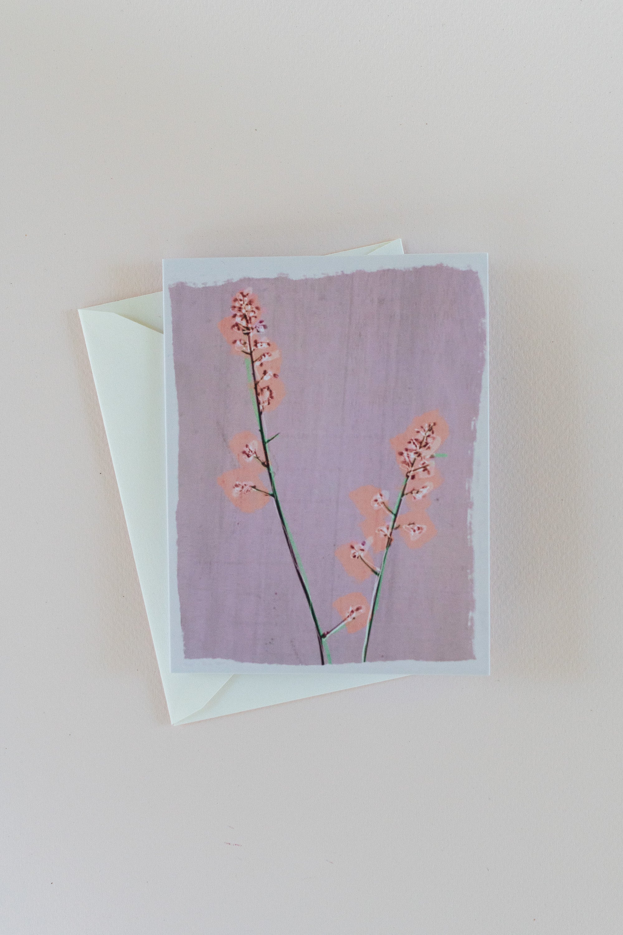 Blank Botanical Note Card - Coral Bells