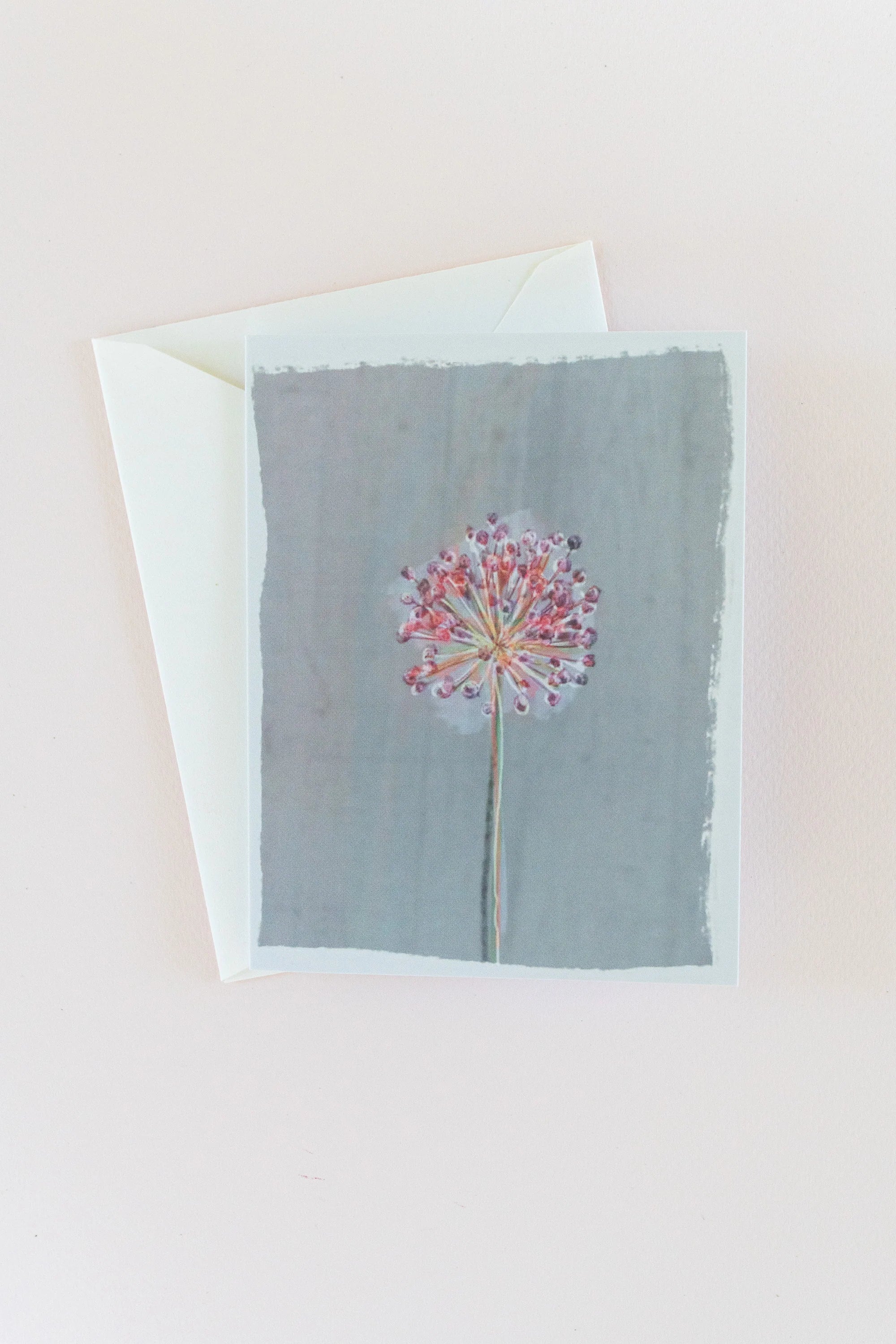 Blank Botanical Note Card - Chive Blossom
