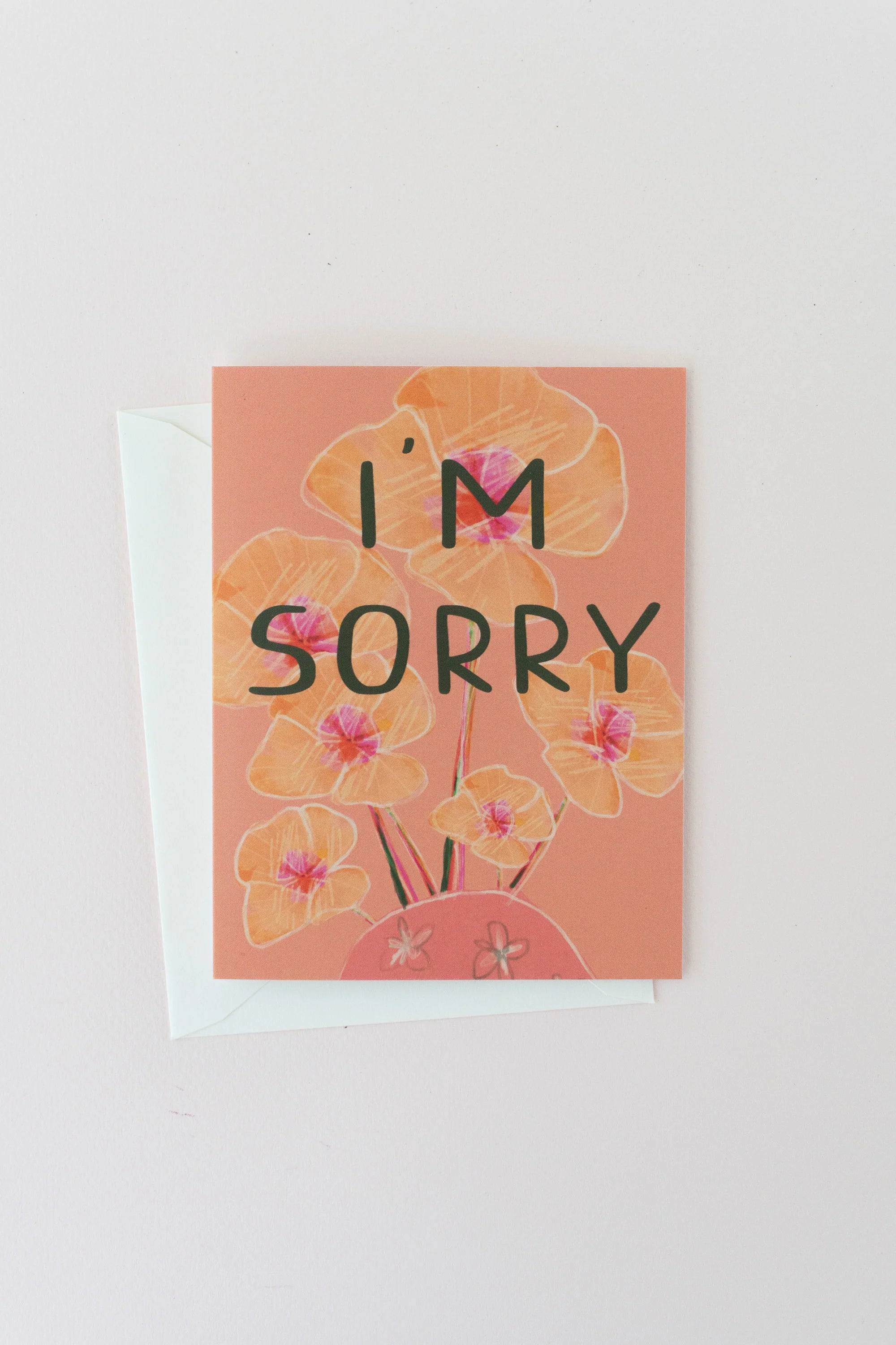Blank Botanical Note Card - I'm Sorry