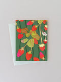 Blank Botanical Note Card - Strawberries